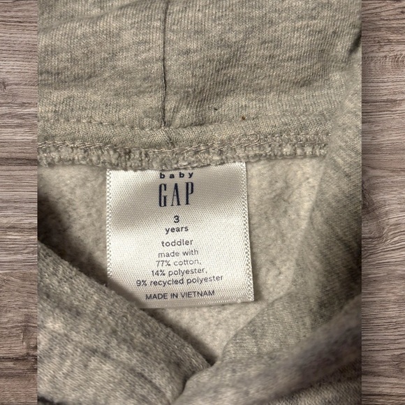 Baby 3T GAP Gray Sweatshirt Hoodie with Ribbed Cuffs. Exlt cndt. 15% off w2+bdle - Picture 4 of 5